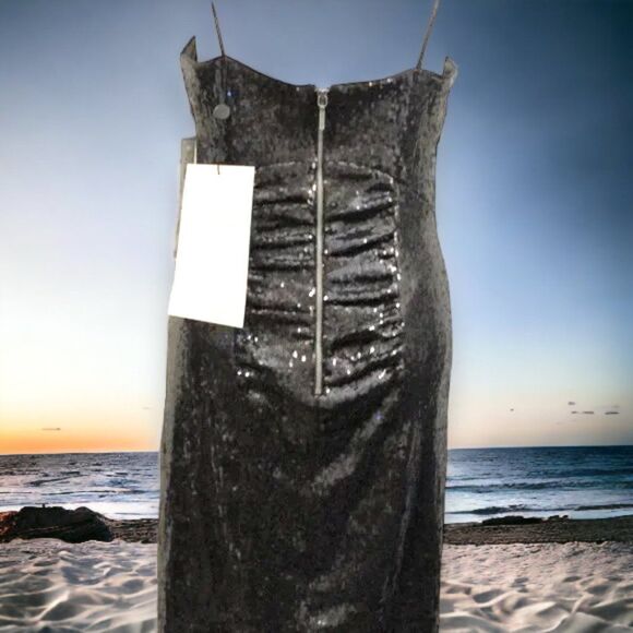 NWT Nicole Miller Black Sequin Dress - Size: 4 - Picture 4 of 4